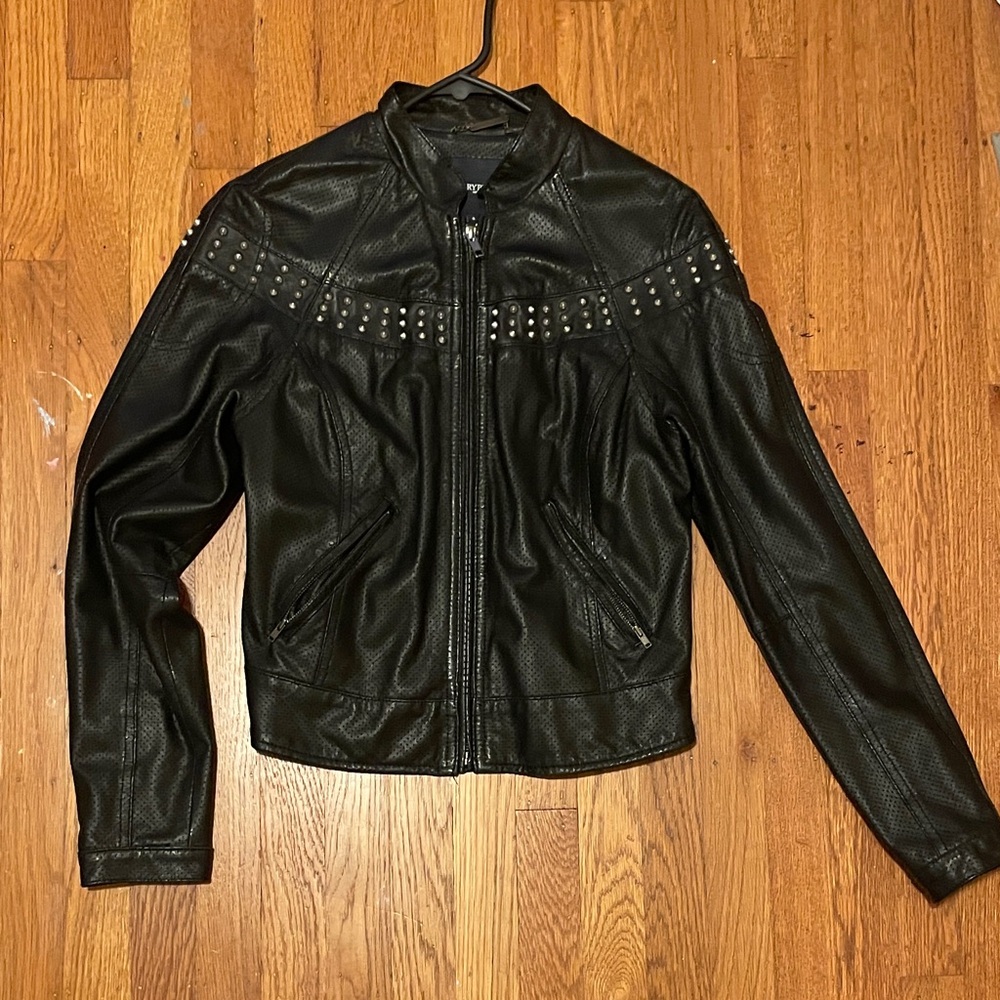 Gryphon Black Studded Leather Jacket